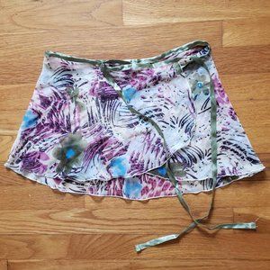 Abstract Floral Wrap Dance Skirt, Girls M/L